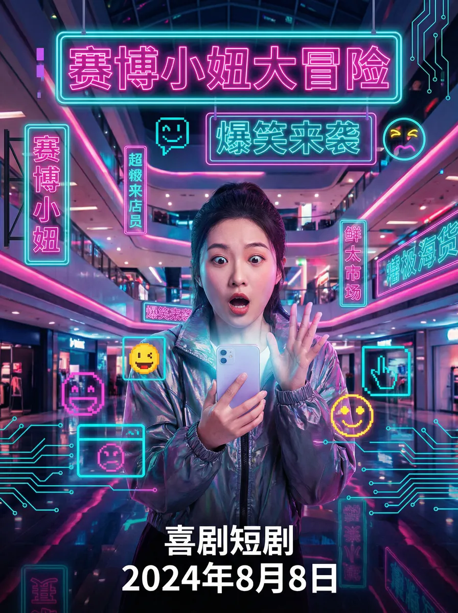 神圣玛瑙云端翔龙 搞笑喜剧短剧 - 赛博小妞大冒险海报